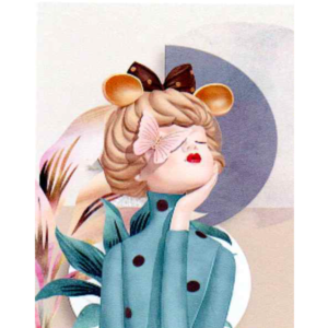 Pintura Mujer y Mariposa