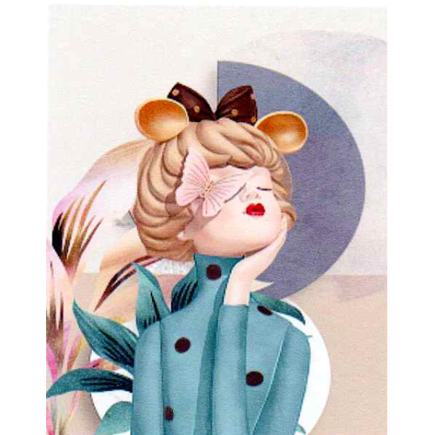 Pintura Mujer y Mariposa