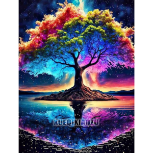 Pintura arbol colores arcoiris 1