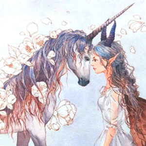 Unicornio y Mujer