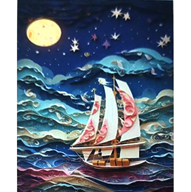 Velero en la noche
