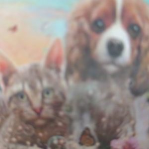 cuadro perro y gato